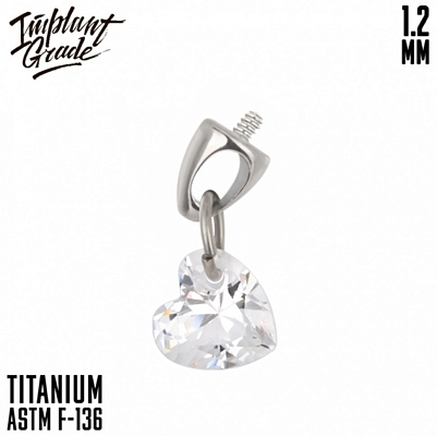 Накрутка Pendant Crystal Heart 1.2 мм